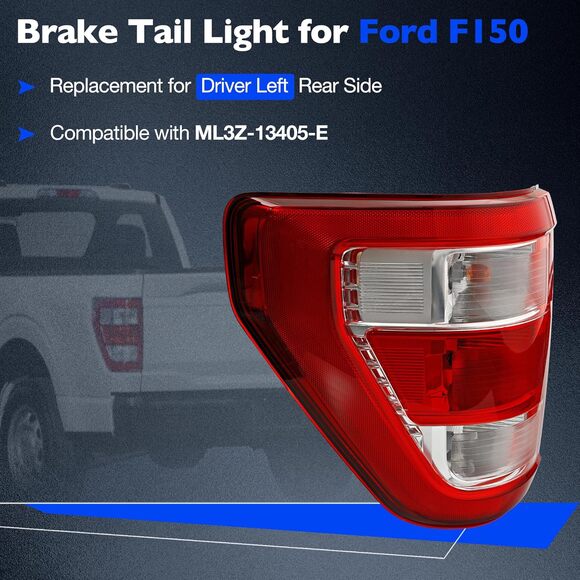 NEW Tail Light 2021 2022 2023 Ford F150 F-150 XL Rear ML3Z-13405-E ML3Z13405E - Picture 5 of 8